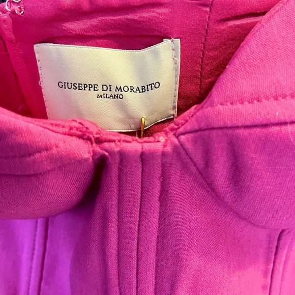 Guiseppe Di Morabito | Fuchsia Pink Bustier | Rhinestone Chain & Boning | IT 44 - Picture 7 of 9